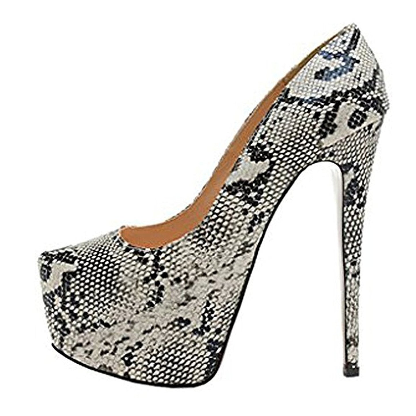 Women's Stiletto Shoes With Wood Grain