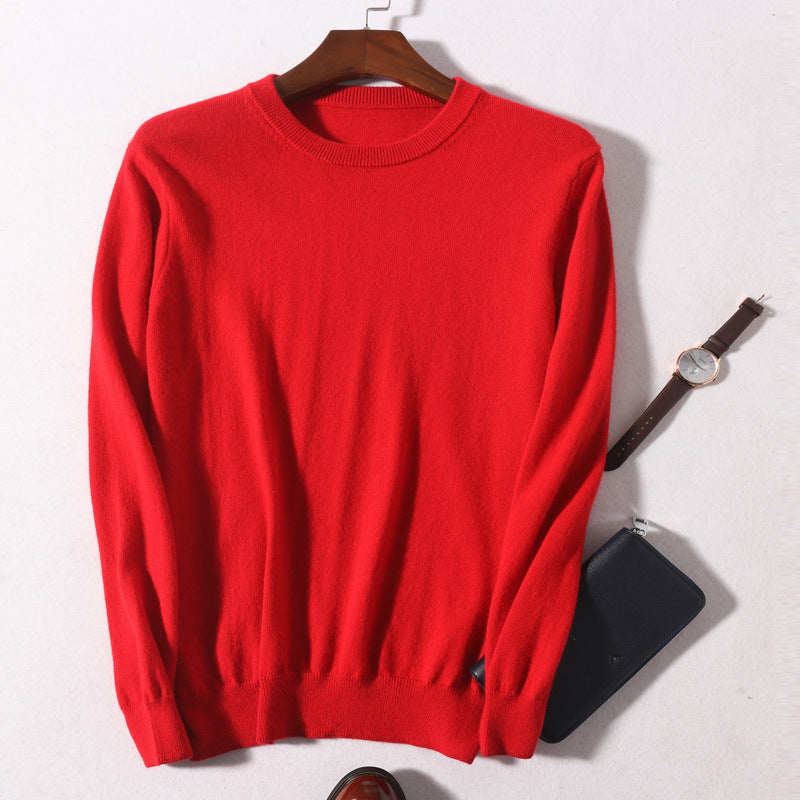 Men's Round Neck Pullover Slimming Business Casual Plus Size Sweater
