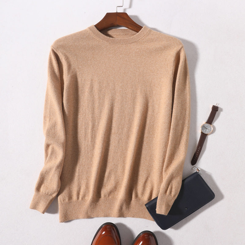 Men's Round Neck Pullover Slimming Business Casual Plus Size Sweater