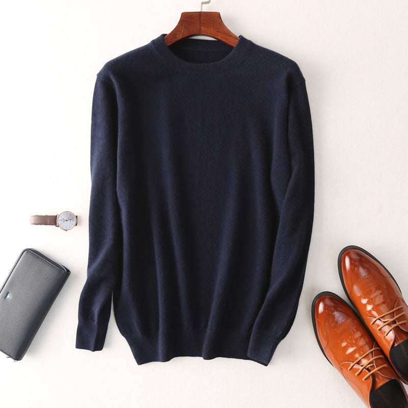 Men's Round Neck Pullover Slimming Business Casual Plus Size Sweater