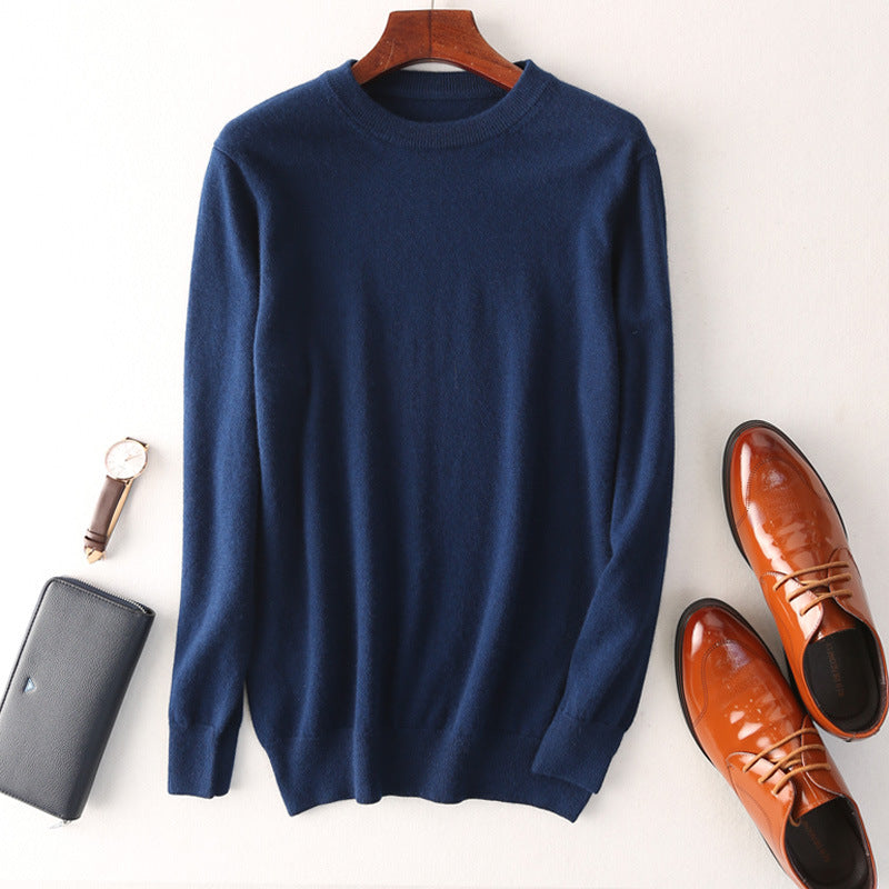 Men's Round Neck Pullover Slimming Business Casual Plus Size Sweater