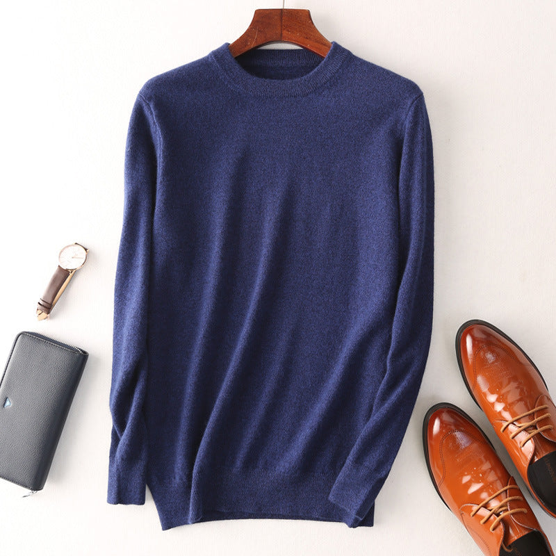 Men's Round Neck Pullover Slimming Business Casual Plus Size Sweater