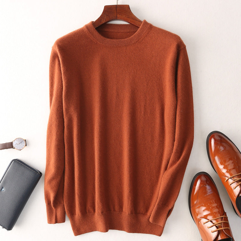 Men's Round Neck Pullover Slimming Business Casual Plus Size Sweater