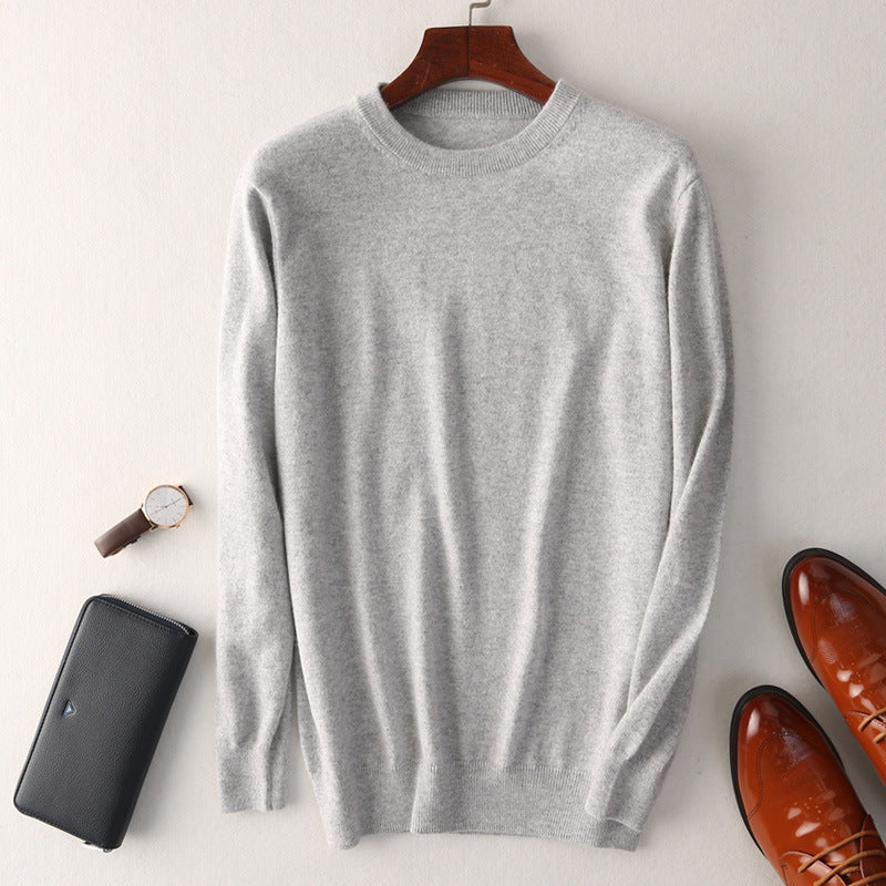 Men's Round Neck Pullover Slimming Business Casual Plus Size Sweater