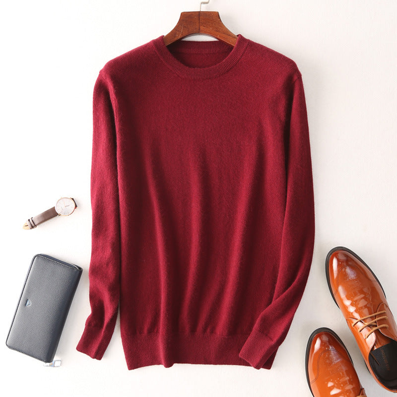Men's Round Neck Pullover Slimming Business Casual Plus Size Sweater