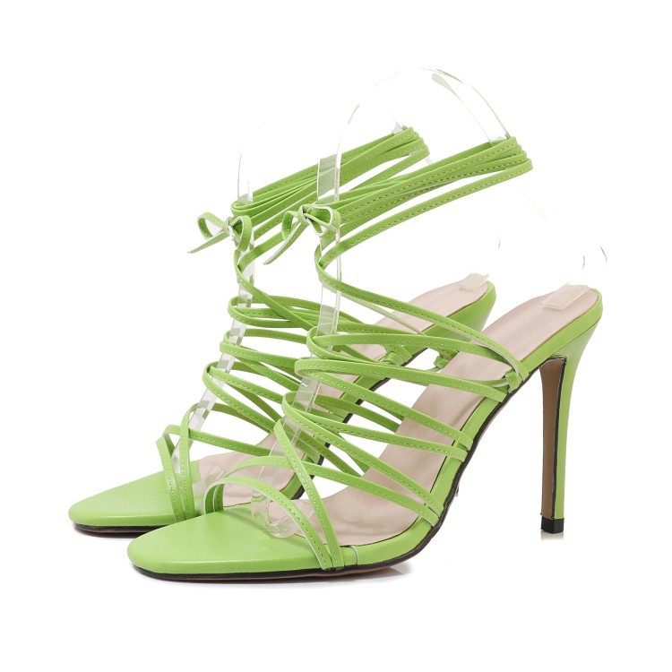 Spring And Summer New Fashion Versatile Banquet Ankle Strap Thin High Heeled Sandals