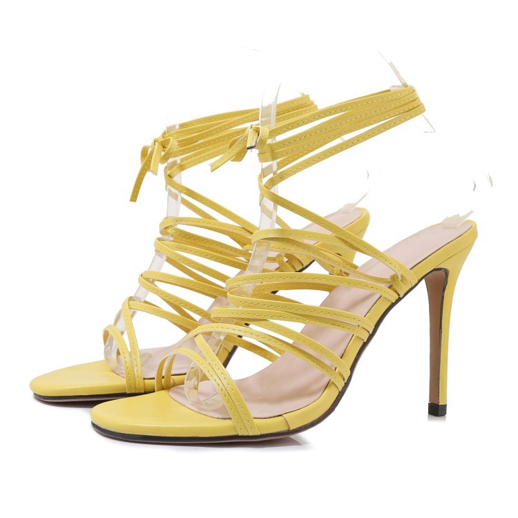 Spring And Summer New Fashion Versatile Banquet Ankle Strap Thin High Heeled Sandals