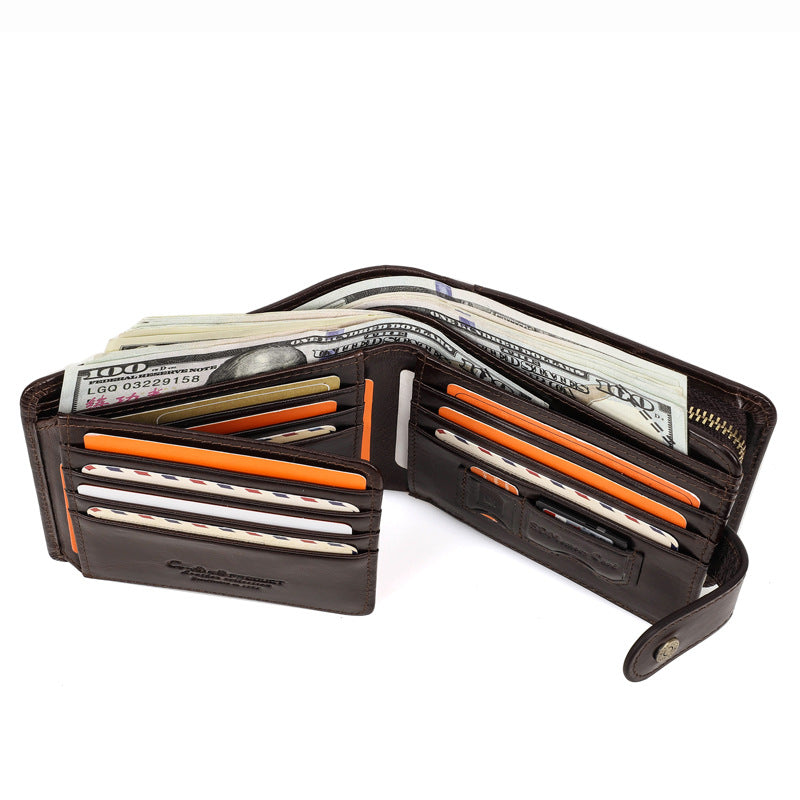 Crazy Horse Cowhide Multi-Purpose Men's Wallet