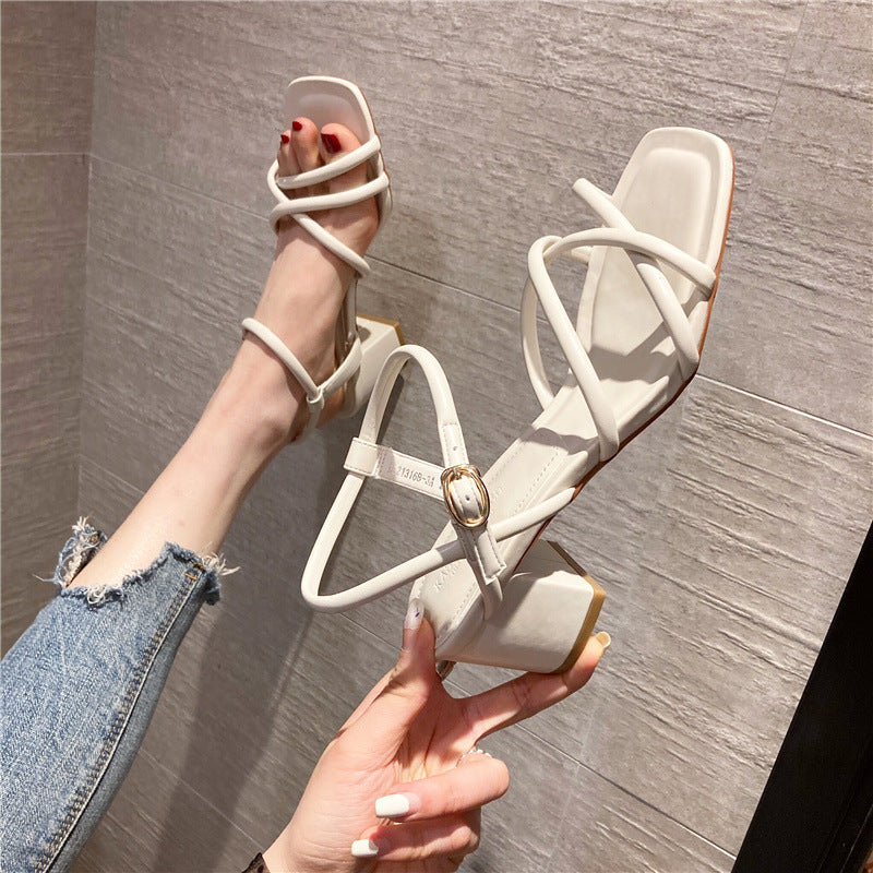 High School And Thick Heels With Spring And Summer Fashion Sandals