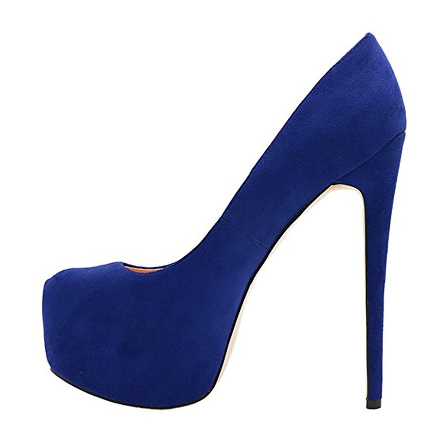 Large Size Round Toe Thick Water Platform Stiletto High Heel Women's Single Shoes