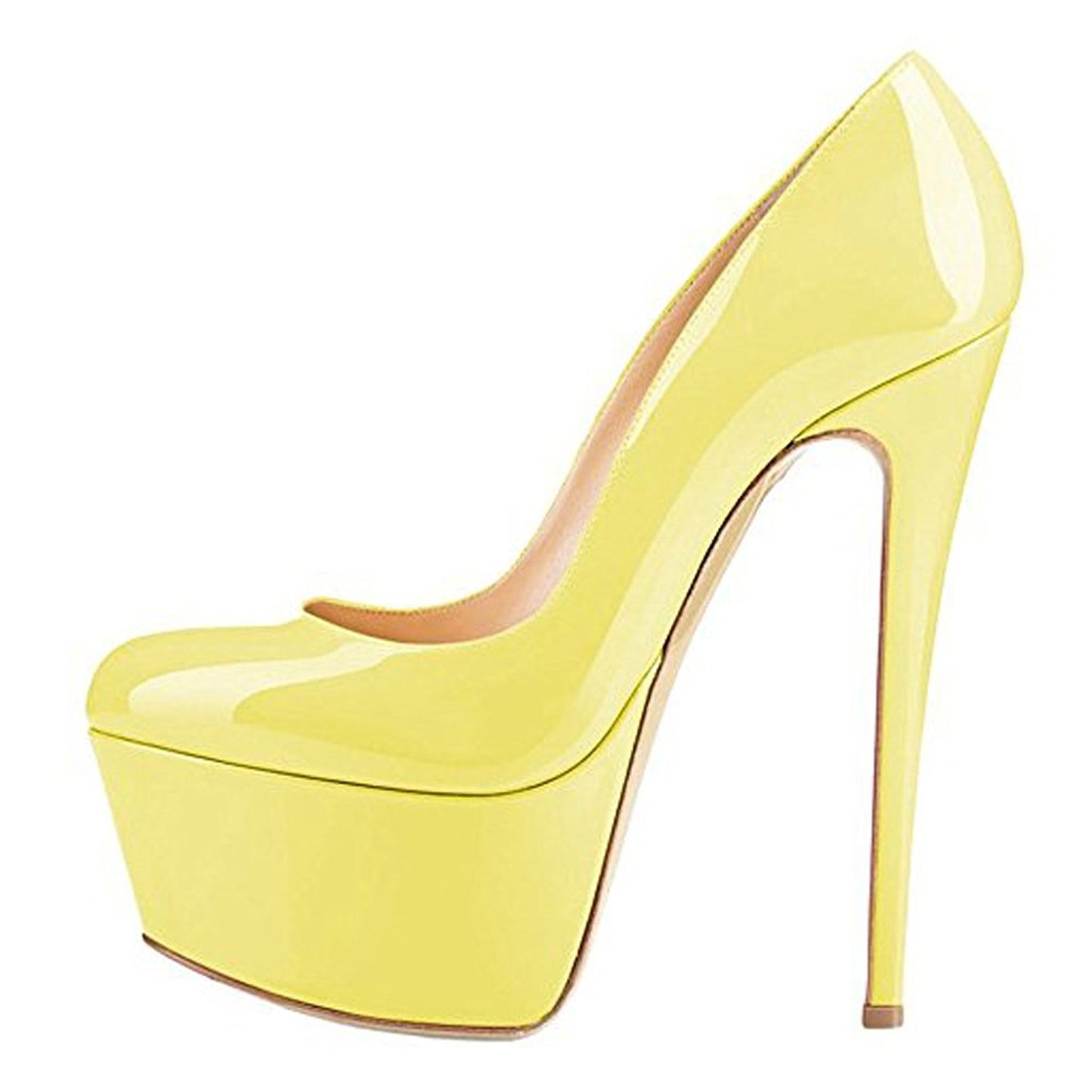 Large Size Round Toe Thick Water Platform Stiletto High Heel Women's Single Shoes