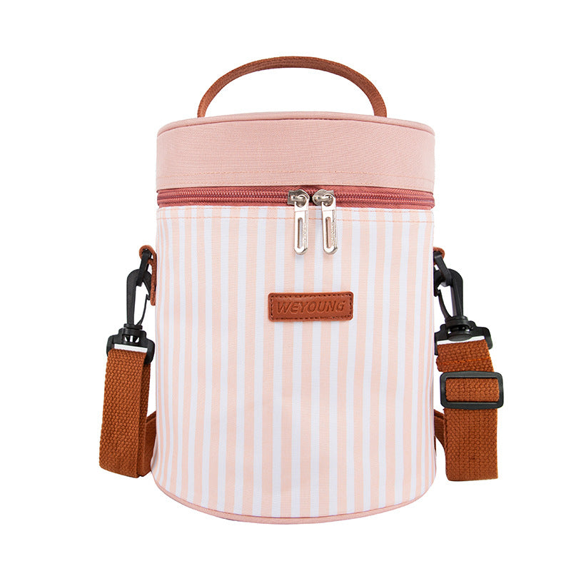 Simple And Portable Striped Thick Aluminum Foil Portable Lunch Bag