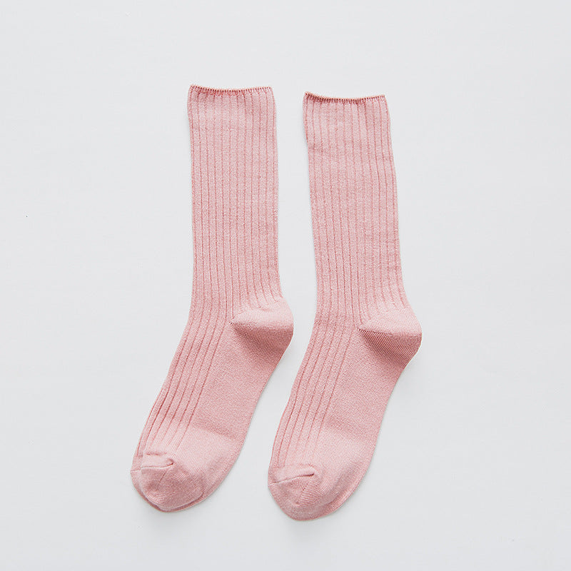Socks Women's Double Needle Pile Pile Socks Striped Color Women's Socks Autumn And Winter Long Tube Cotton Socks Personality Ins Tide Socks Manufacturers Spot