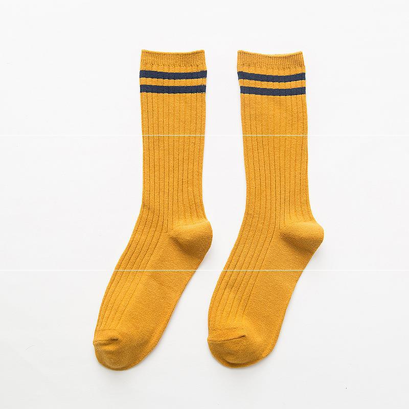 Socks Women's Double Needle Pile Pile Socks Striped Color Women's Socks Autumn And Winter Long Tube Cotton Socks Personality Ins Tide Socks Manufacturers Spot