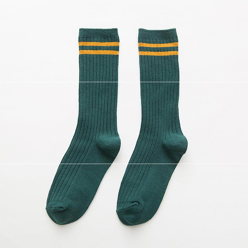 Socks Women's Double Needle Pile Pile Socks Striped Color Women's Socks Autumn And Winter Long Tube Cotton Socks Personality Ins Tide Socks Manufacturers Spot