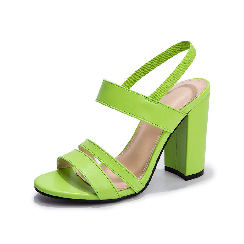 One Word Buckle Back Empty Sandals New Foreign Trade European And American High-Heeled Fashion Summer Sexy Stiletto Ladies Sandals