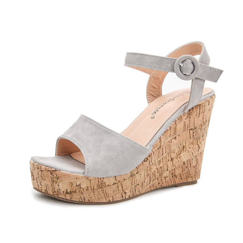 Summer New - Style Foreign Trade Women's Shoes One Word Buckle