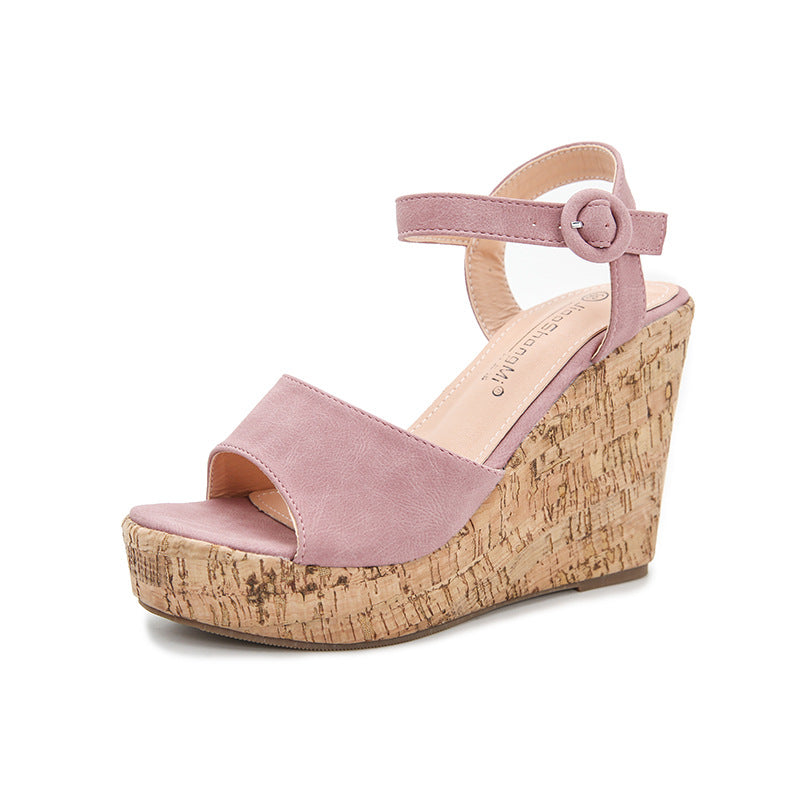 Summer New - Style Foreign Trade Women's Shoes One Word Buckle