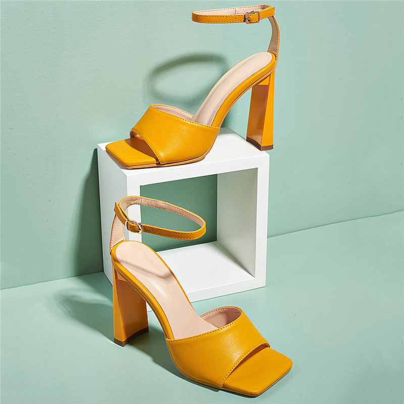 Sexy Open-toe Bag-heel Buckle-style High Heels