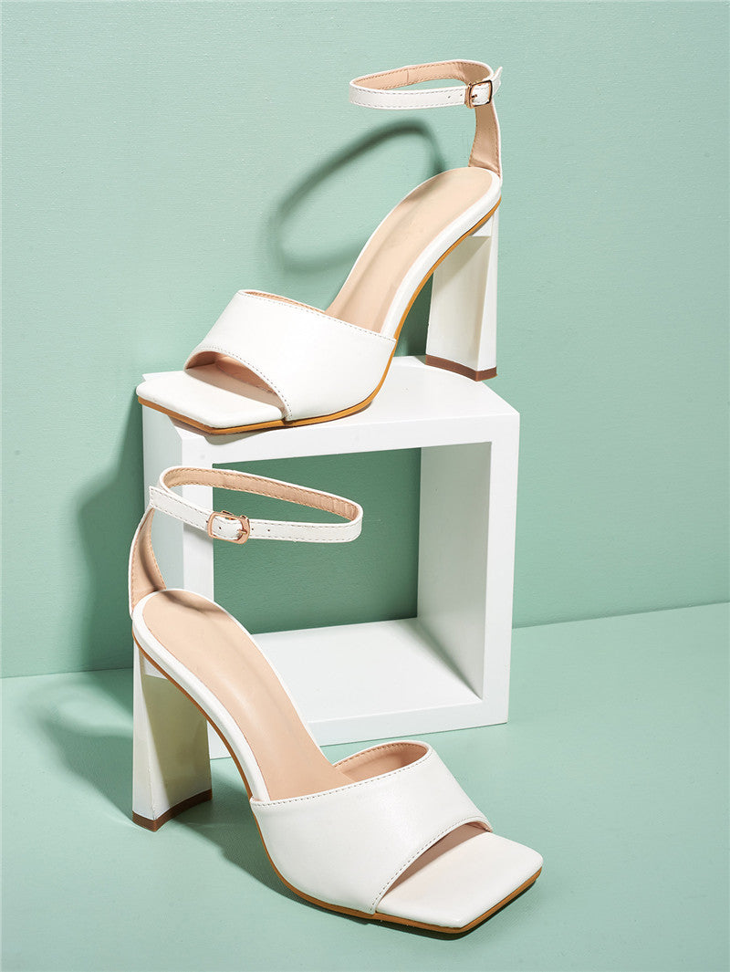 Sexy Open-toe Bag-heel Buckle-style High Heels