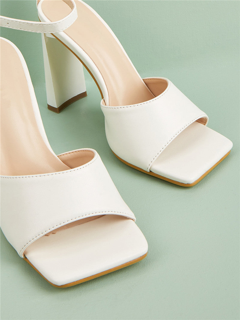 Sexy Open-toe Bag-heel Buckle-style High Heels