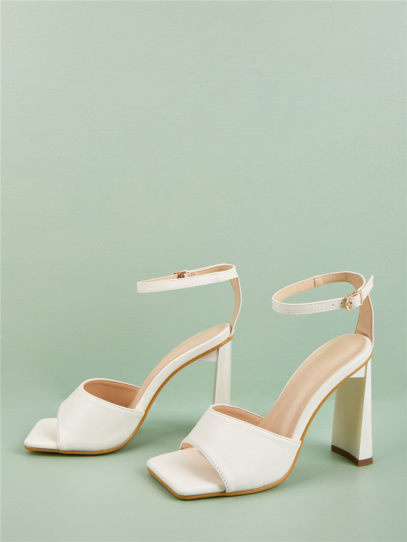 Sexy Open-toe Bag-heel Buckle-style High Heels