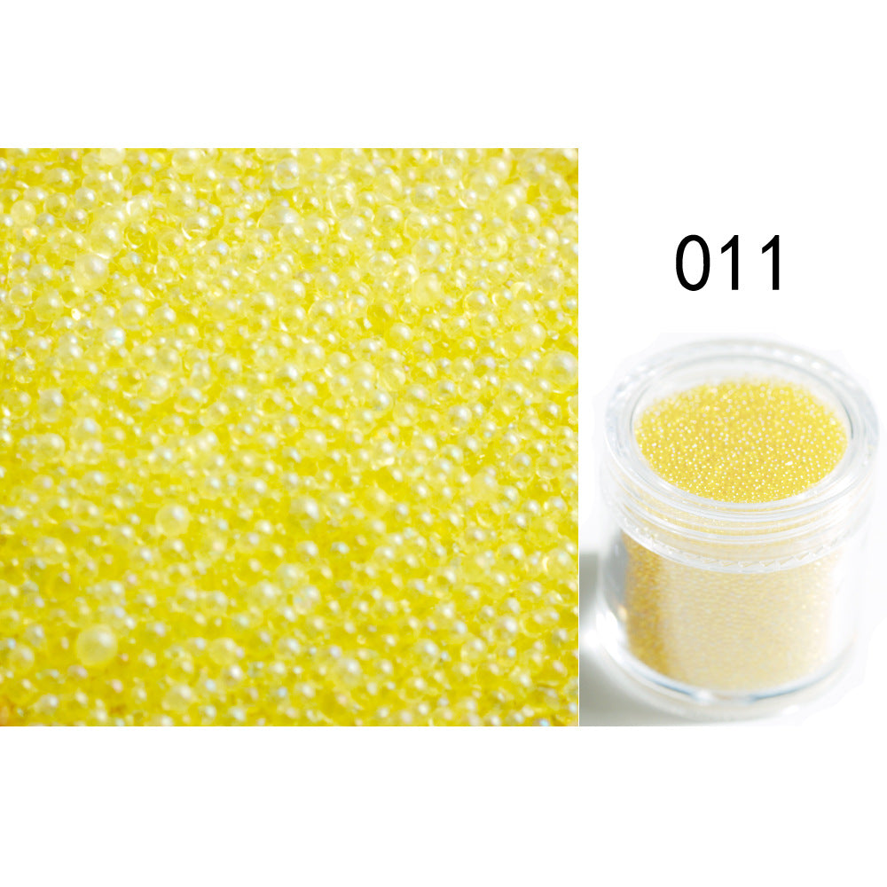 Transparent Symphony Colorful Bubble Beads Microbead Glass Non-porous Small Round Beads Nail Art