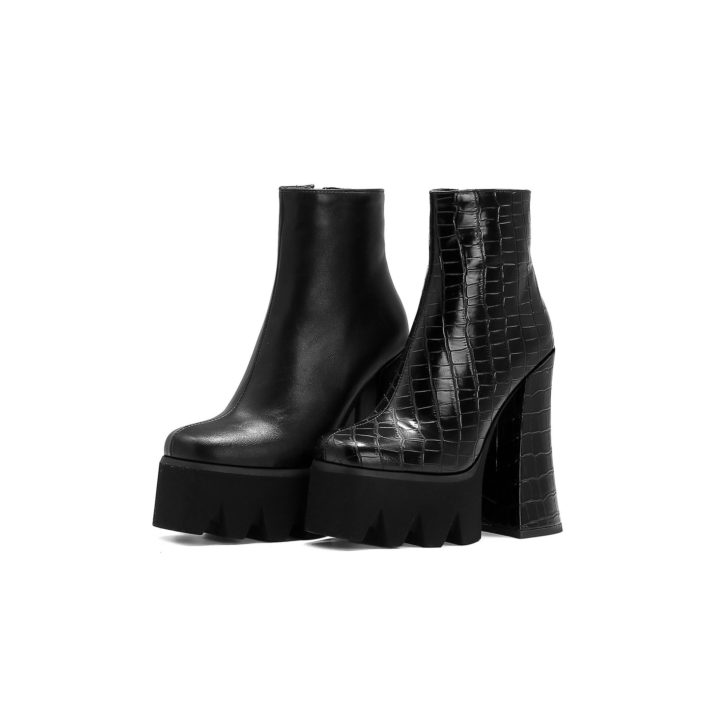 European And American Style High-heeled Water Platform Large Size Low-top Women's Boots