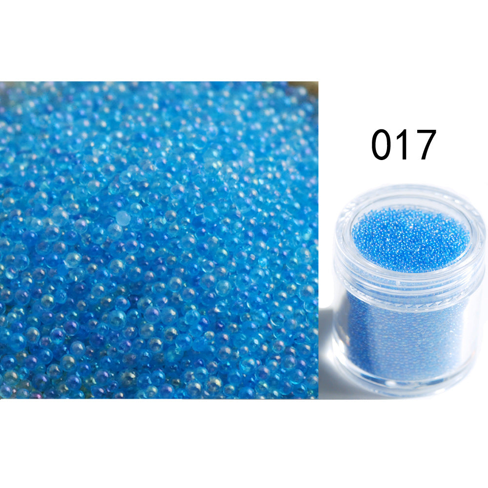 Transparent Symphony Colorful Bubble Beads Microbead Glass Non-porous Small Round Beads Nail Art