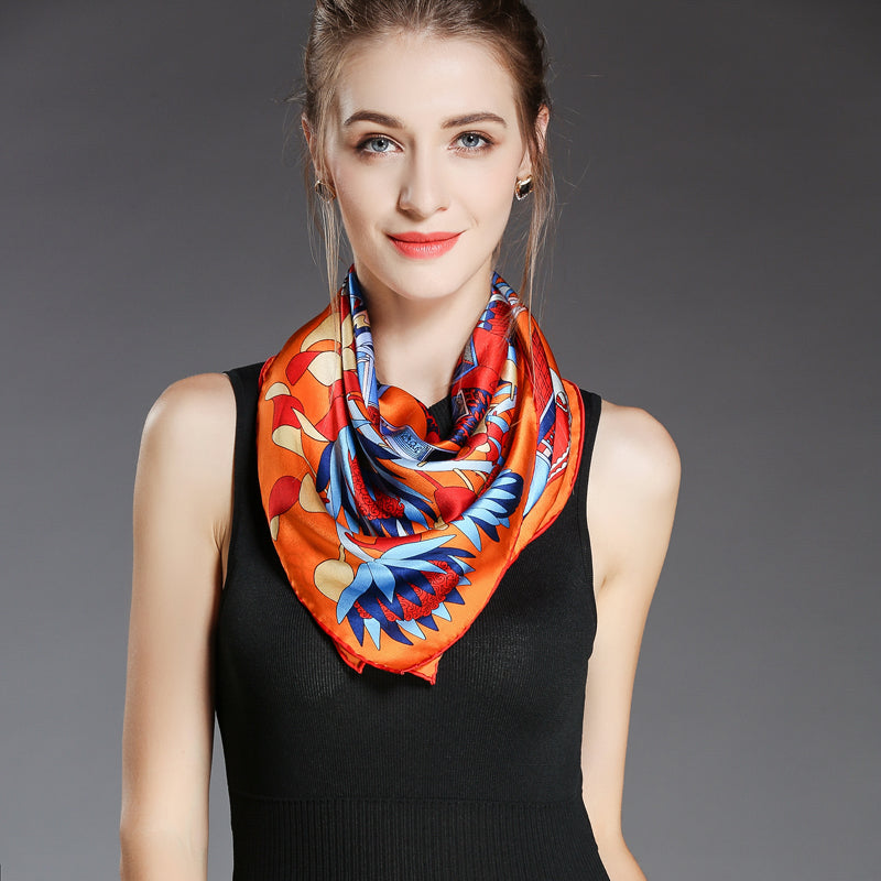 Liqu Super Beautiful Summer Day Silk Scarf Women's Small Square Scarf Thin Sunscreen Wild  Mulberry Silk Mother