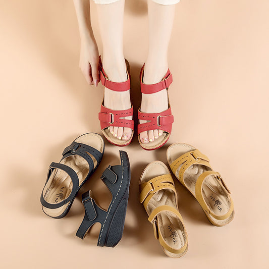 Sandals Women's Wedge With Magic Buckle Platform Large Size Sandals
