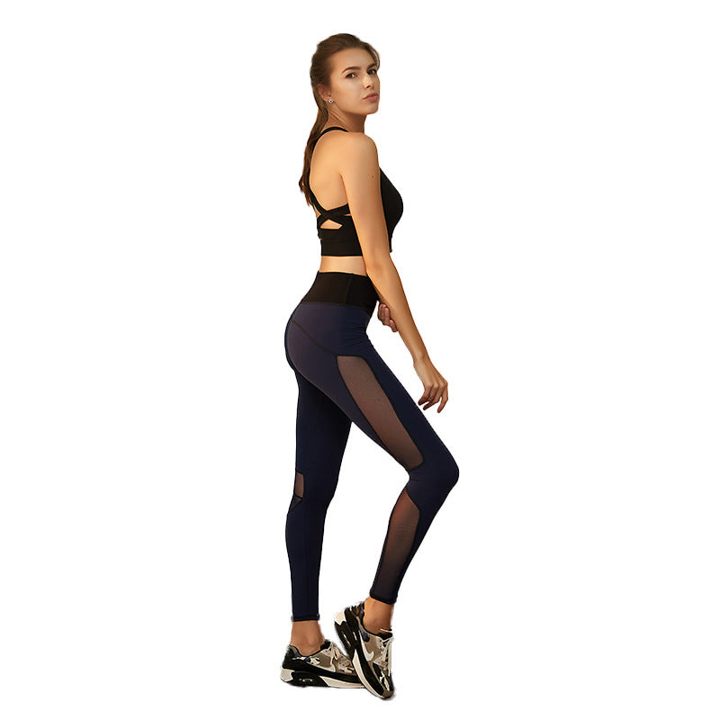 Nye Sexede Mesh-syninger Træningsbukser Kvinders Yogabukser Strækbare Tights Fitnessbukser Sportsbukser One Drop