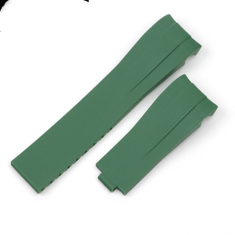 Silicone Watch Strap For Rolex Black And Green Water Ghost