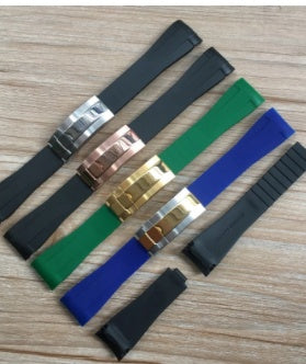 Silicone Watch Strap For Rolex Black And Green Water Ghost