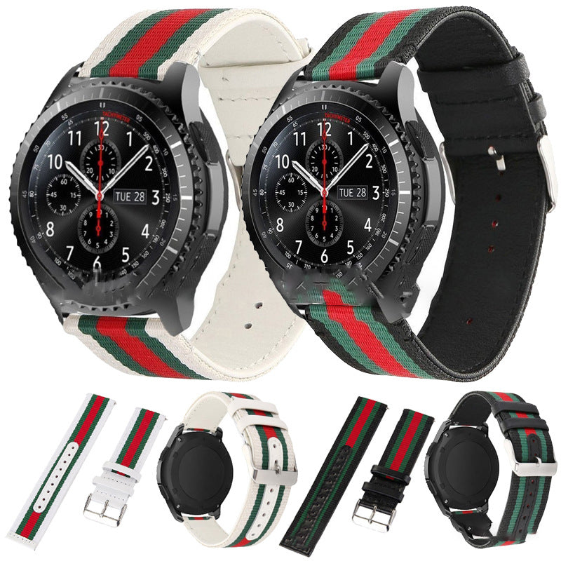 Nylon Canvas Stripe Color Quick Detachable Casual Bracelet Wristband