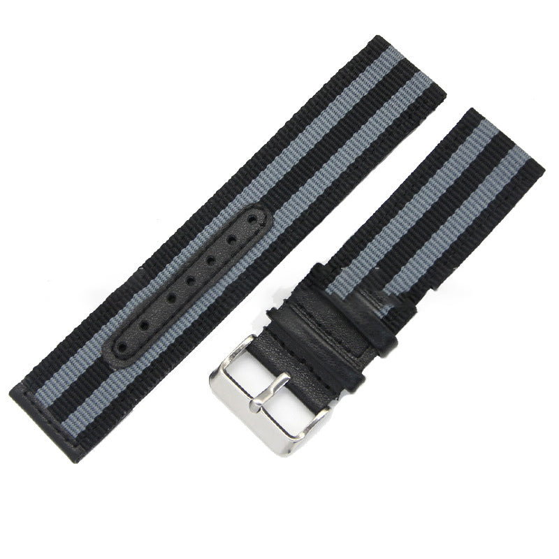 Nylon Canvas Stripe Color Quick Detachable Casual Bracelet Wristband