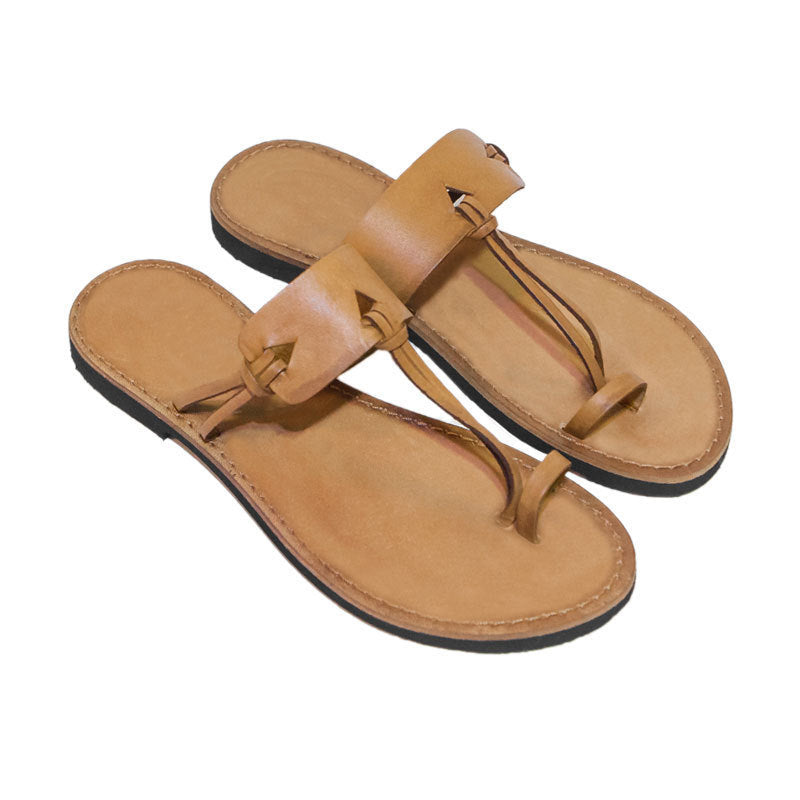 Ny stil store flade damers sandaler med flad tå