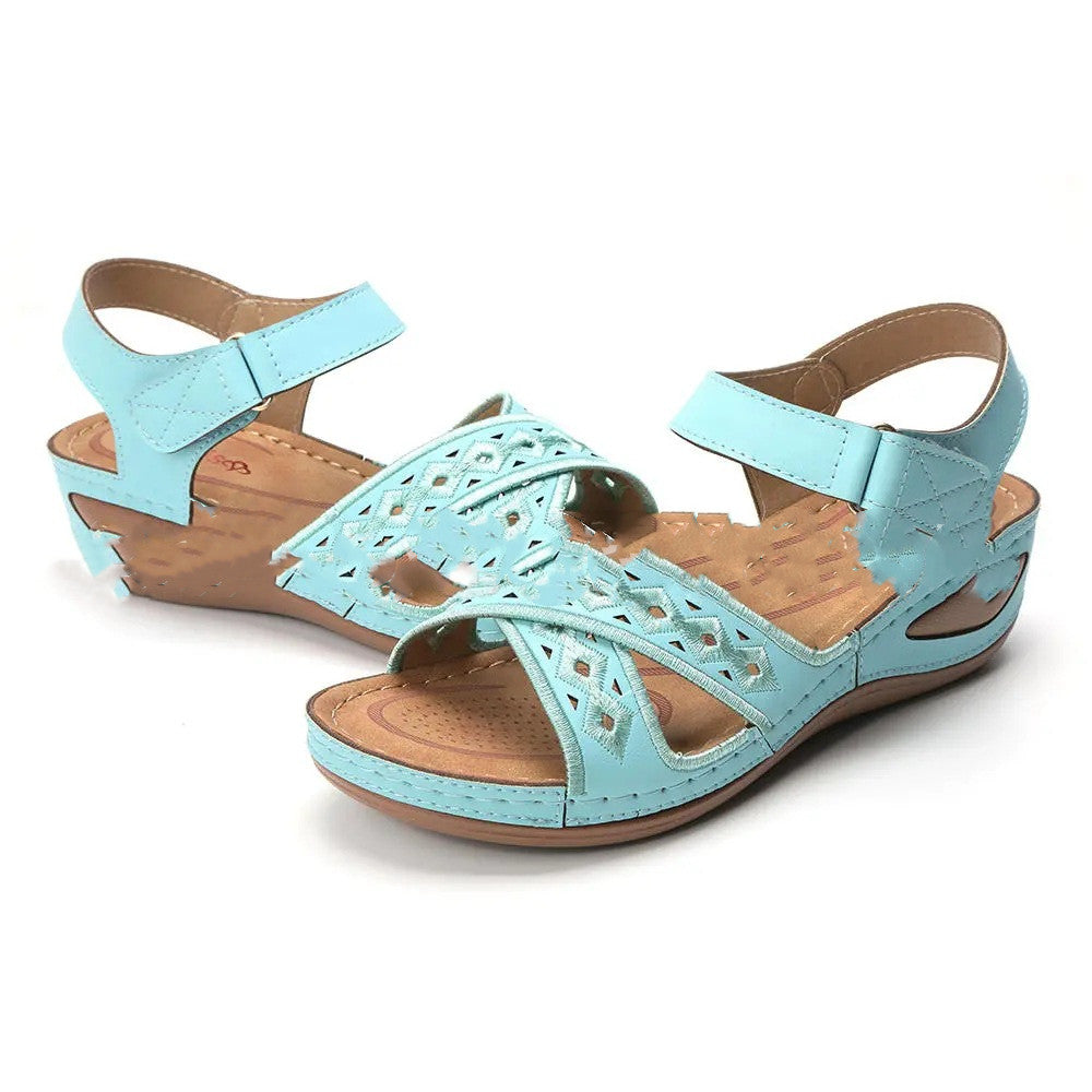 Women's Sandals Breathable Laser Embroidered Large Size Women's Shoes