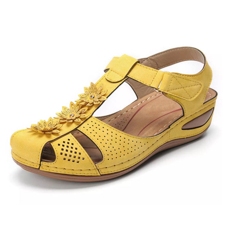 Summer Women's Plus Size Soft Soled Round Toe Velcro Wedge Women Sandals