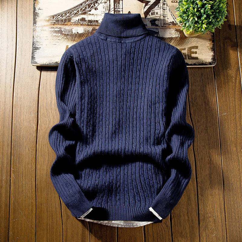 Men's Solid Color Slim Knit Bottoming Shirt