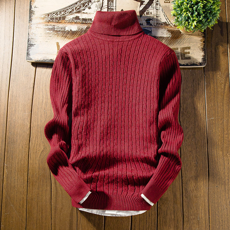 Men's Solid Color Slim Knit Bottoming Shirt