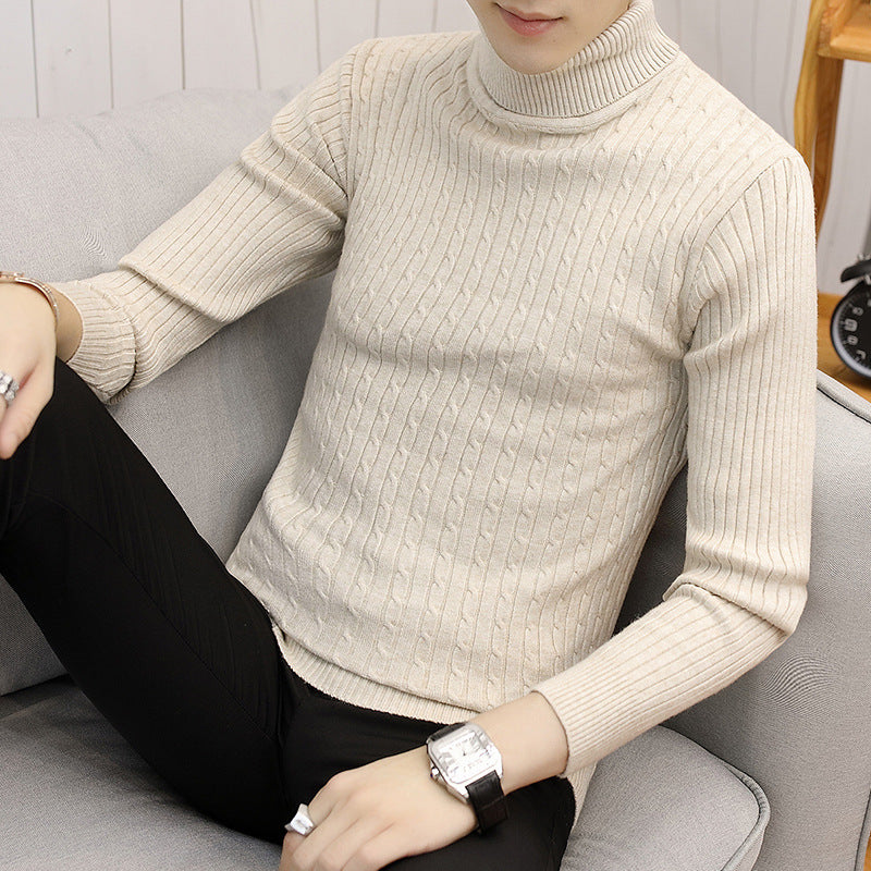 Men's Solid Color Slim Knit Bottoming Shirt