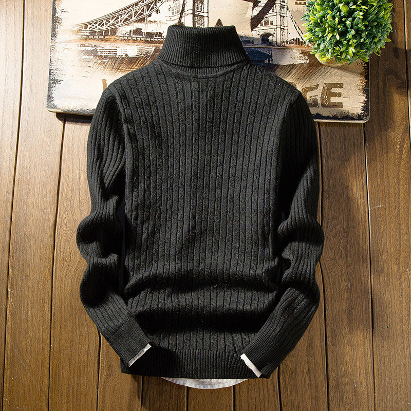 Men's Solid Color Slim Knit Bottoming Shirt