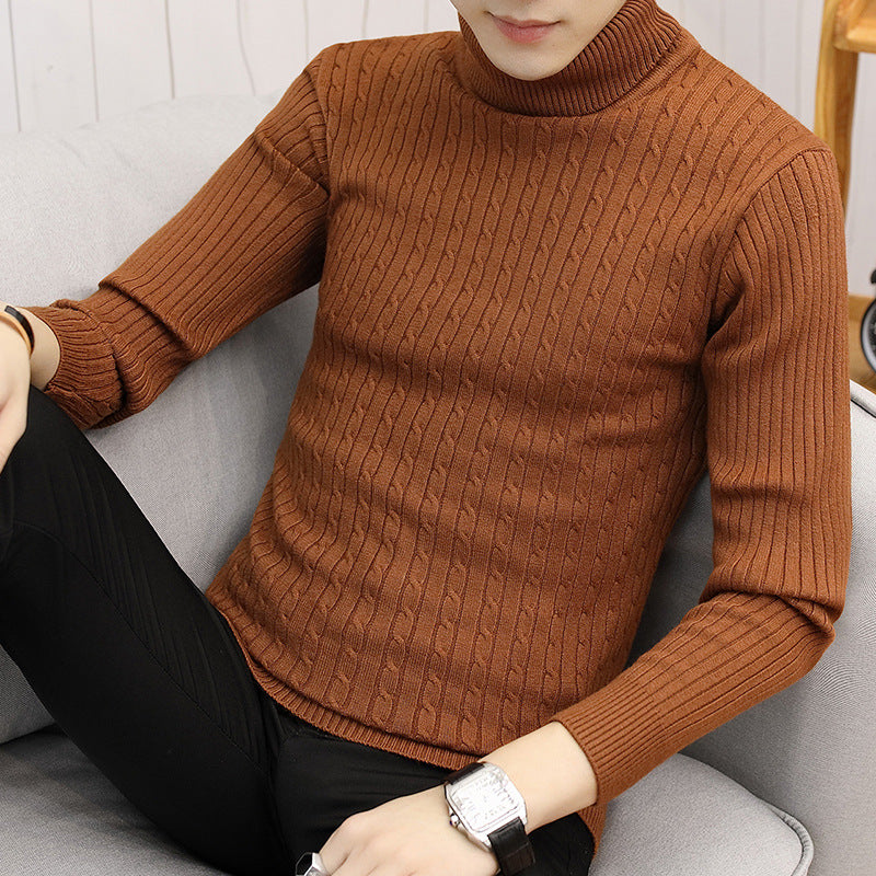 Men's Solid Color Slim Knit Bottoming Shirt