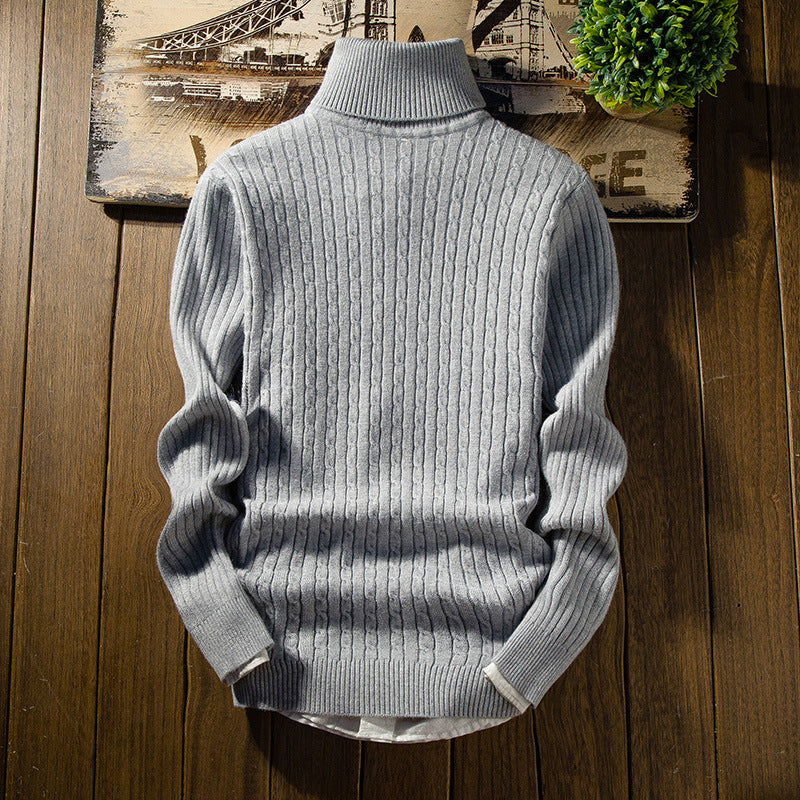 Men's Solid Color Slim Knit Bottoming Shirt