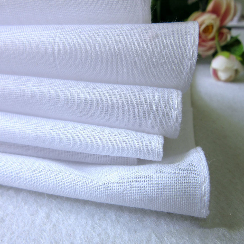 Cotton Pure White Small Square Scarf Painting Tie-dye Printing DIY