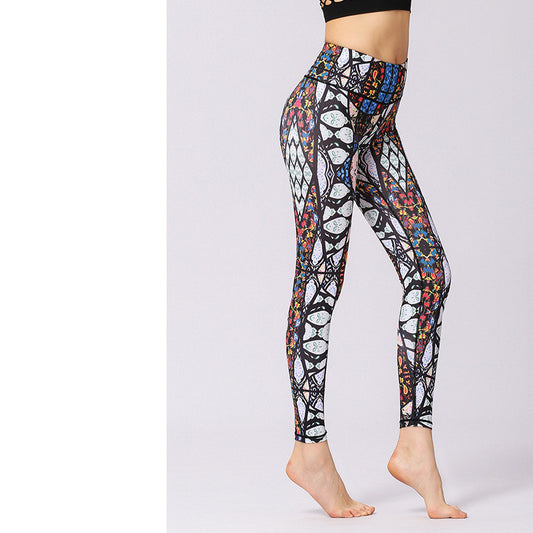 Nye europæiske og amerikanske originale mærke-yogabukser til kvinder – printede dansetights