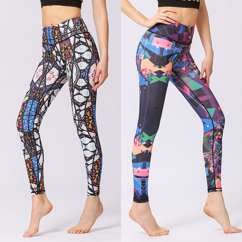 New European And American Original Brand Yoga Pants Women'S Printed Dance Tights