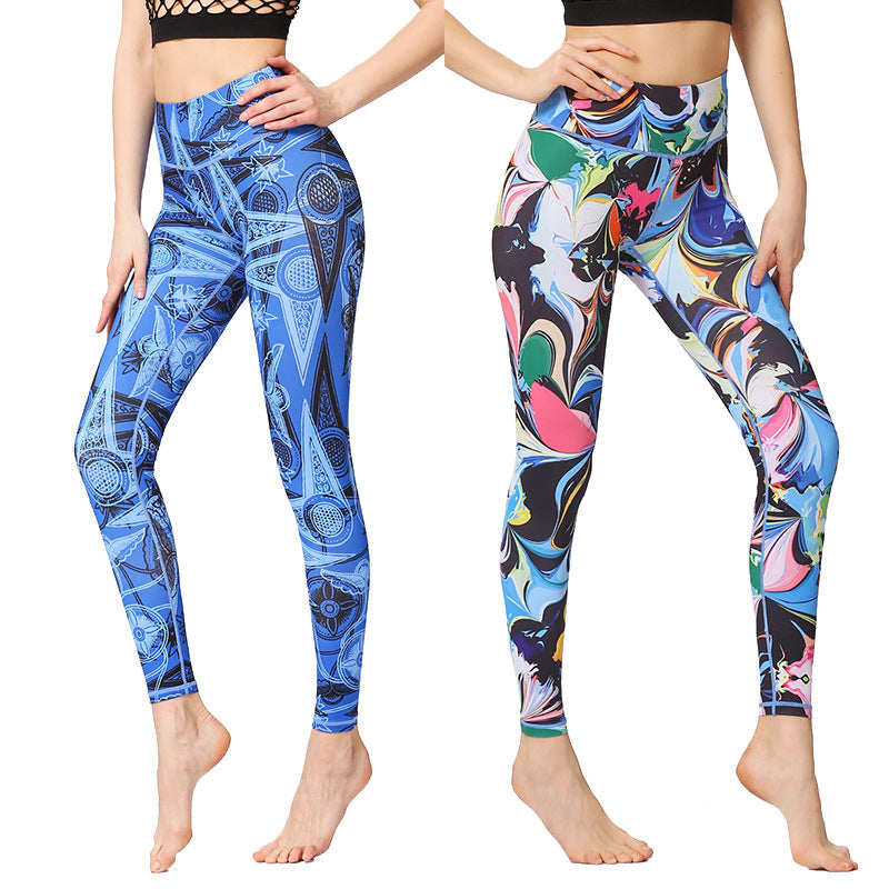 New European And American Original Brand Yoga Pants Women'S Printed Dance Tights