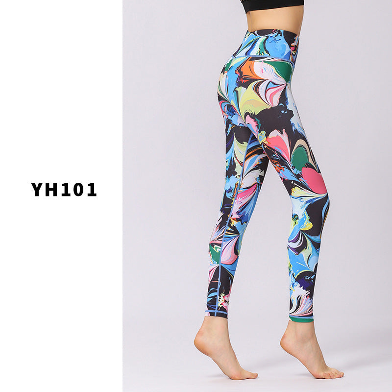 New European And American Original Brand Yoga Pants Women'S Printed Dance Tights